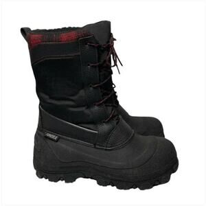 Tundra Mens Kisco Snow Boots 11 Black Red NWT Buffalo Plaid Waterproof Snow